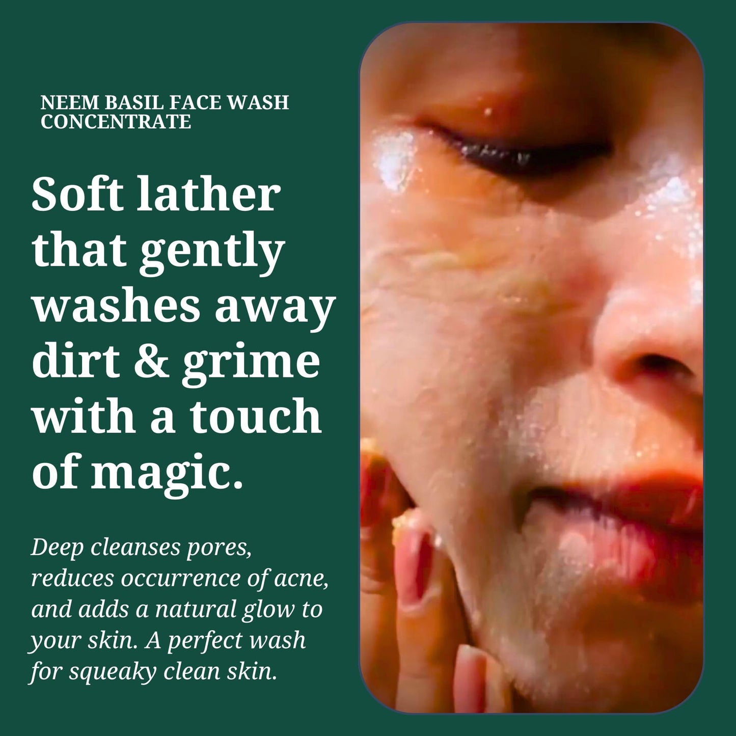 Rustic Art Organic Neem Basil Face Wash Concentrate – Deep Cleansing (50g) | Anti-Bacterial & Anti-Fungal