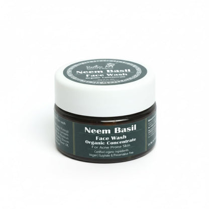 Rustic Art Organic Neem Basil Face Wash Concentrate – Deep Cleansing (50g) | Anti-Bacterial & Anti-Fungal