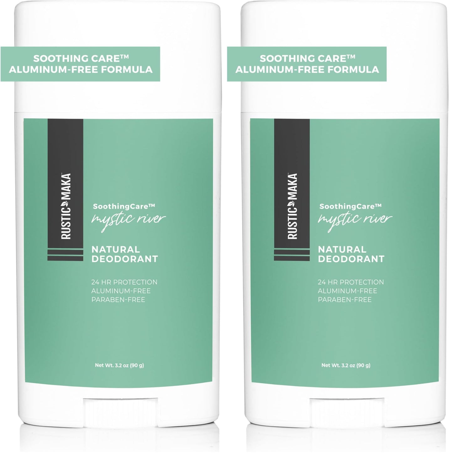 Rustic Maka Natural Deodorant – Mystic River Scent (Pack of 2) | Aluminum-Free, Baking Soda-Free, Paraben-Free