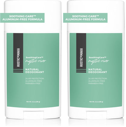 Rustic Maka Natural Deodorant – Mystic River Scent (Pack of 2) | Aluminum-Free, Baking Soda-Free, Paraben-Free