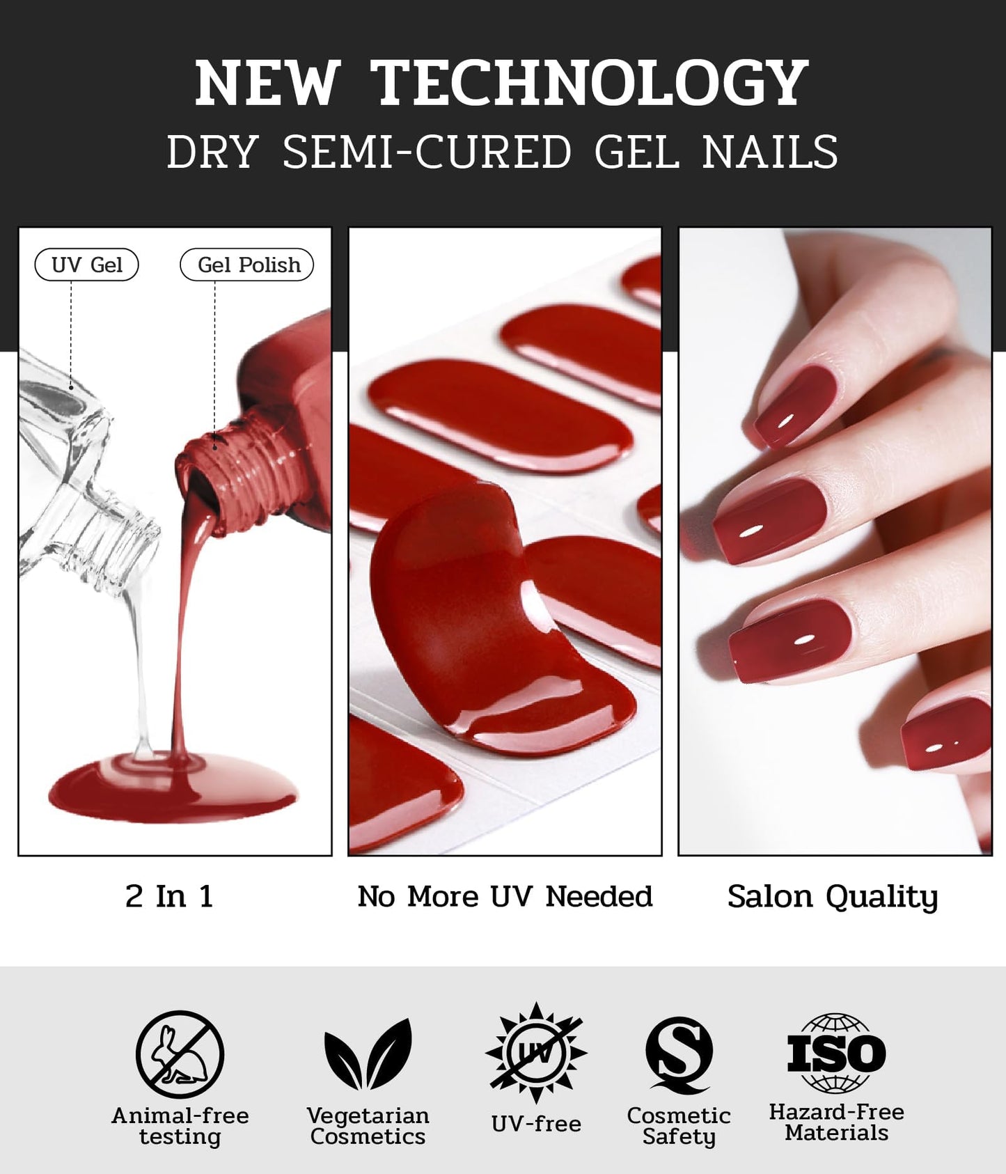 ruyeefam Nail Polish Strips - No UV Lamp Needed, 22 Pcs Salon Gel Wraps (Loft Light Nude)