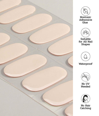 ruyeefam Nail Polish Strips - No UV Lamp Needed, 22 Pcs Salon Gel Wraps (Loft Light Nude)