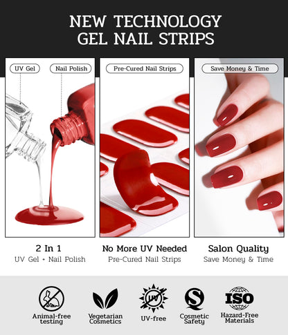 ruyeefam Nail Polish Strips – No UV Lamp Needed, 22 Pcs Mint Smoothie Green Gel Nail Wraps