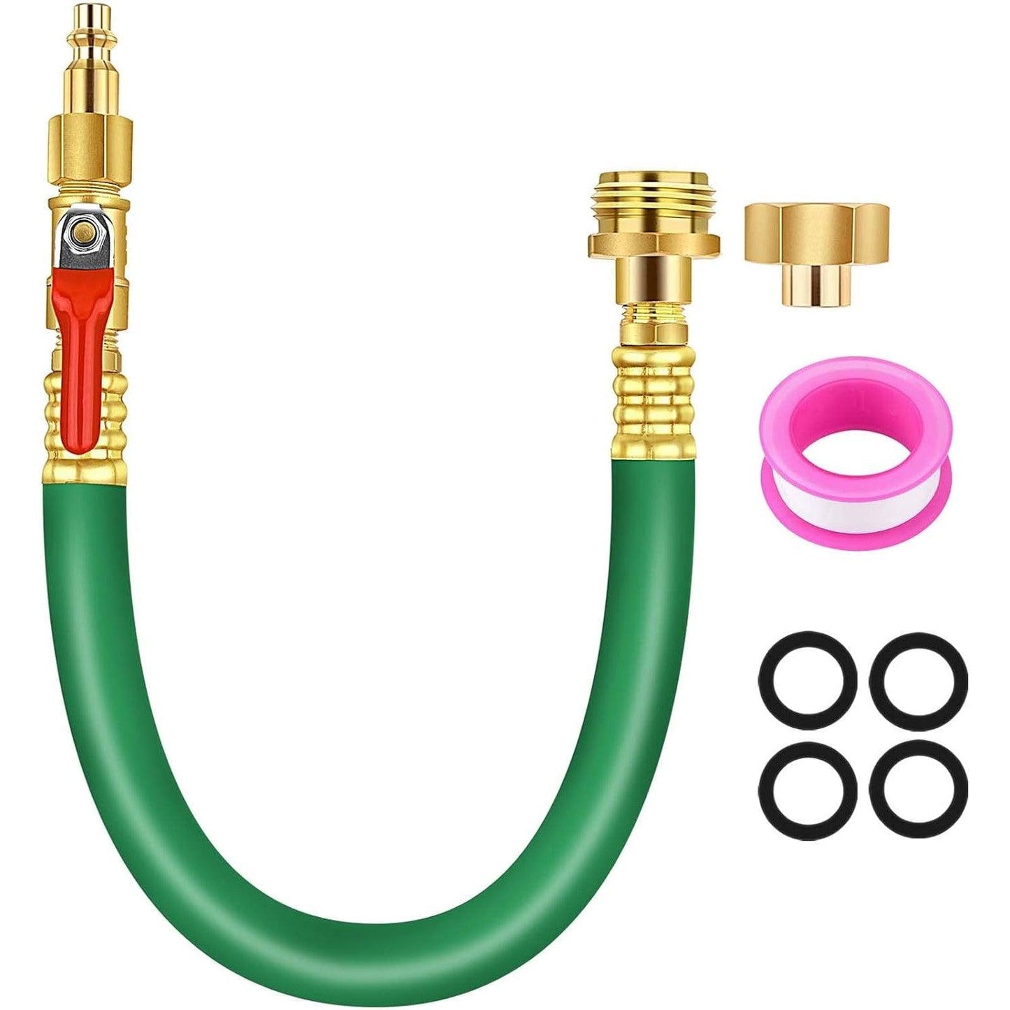 RV Winterizing Kit Air Water Blowout Adapter Plug with Valve Universal