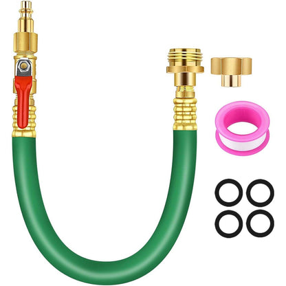RV Winterizing Kit Air Water Blowout Adapter Plug with Valve Universal