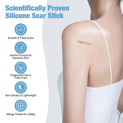 Rvlaim Silicone Scar Stick – 80% Medical-Grade Silicone, 7g for Face & Body