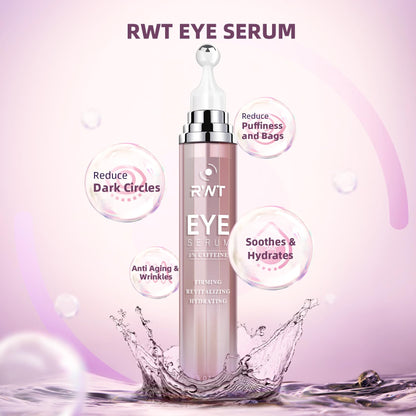 RWT 5% Caffeine Eye Serum & Under Eye Roller — 360° Eye Massage for Dark Circles