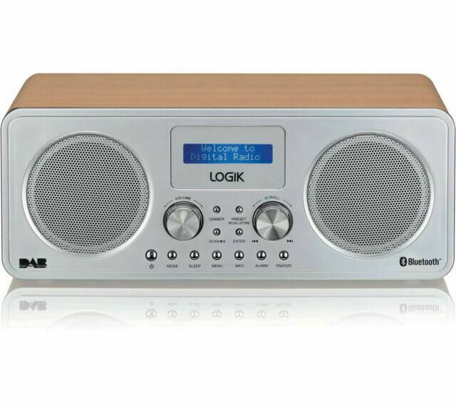 LOGIK L75DAB20 PORTABLE DAB+ FM BLUETOOTH 5.0 RADIO SILVER & WOOD USB