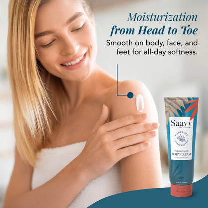 Saavy Naturals Deeply Hydrating Body Cream – Tahitian Vanilla, 2×8.5 fl oz