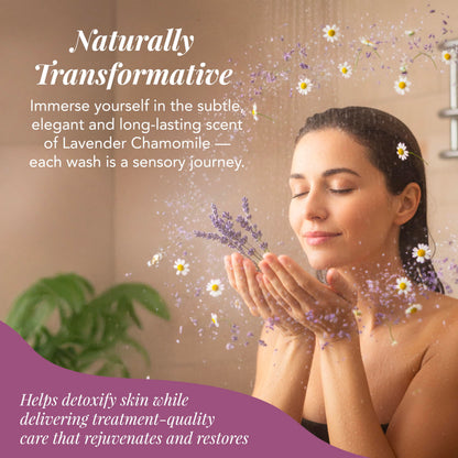 Saavy Naturals Body Scrub – Lavender Chamomile Salt Exfoliant with Vitamin E (12 oz) | Gentle for Sensitive Skin | Made in USA