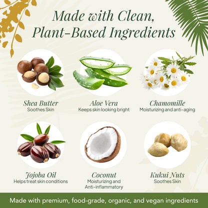 Saavy Naturals Moisturizing Body Wash for Sensitive Skin — Coconut Oil, Shea Butter & Aloe Vera | Paraben-Free, Cruelty-Free | Tropical Coconut | 8.5 fl oz, 2 pack