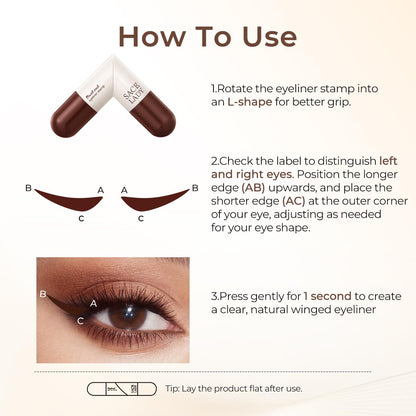SACE LADY Dual-Ended Eyeliner Stamp – Foldable Winged Eyeliner Pen, Long-Lasting & Waterproof