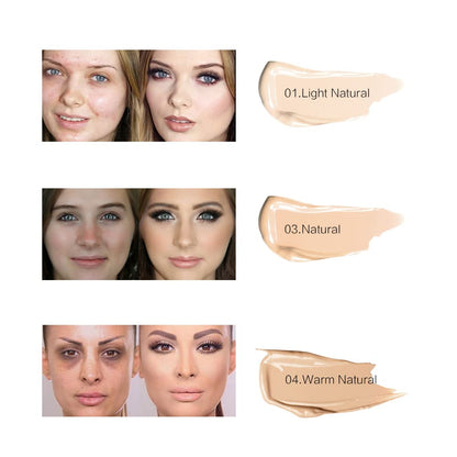 SACE LADY 3 Pack Pro Full Cover Liquid Concealer – Waterproof Matte Finish, Warm Natural