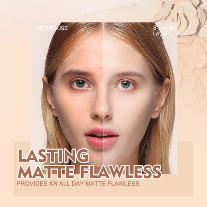 SACE LADY 2Pcs Face Makeup Set – Matte Foundation & Oil Control Powder | Waterproof, Long-Lasting Coverage