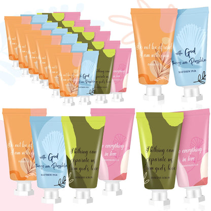Sacubee 24-Piece Christian Hand Cream Gift Set – Bible Verse Travel Lotion