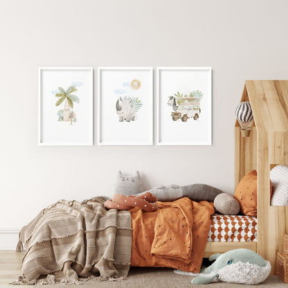 Safari Nursery Prints | Set of 3 wall art prints
