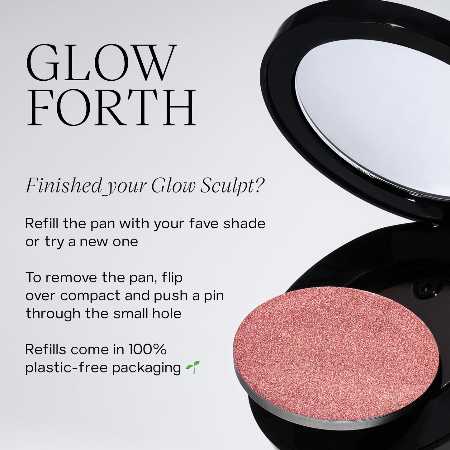 Saie Glow Sculpt: Refillable Cream Blush & Highlighter in Quartzglow