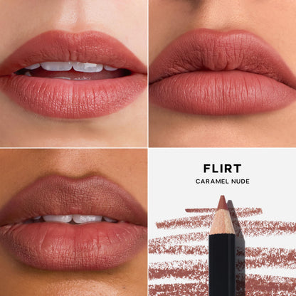 Saie Lip Liner 101 – Creamy Soft Matte Pencil with Shea Butter & Jojoba Oil (Flirt)