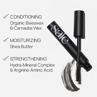 Saie Mascara 101 - Lash Lengthening, Buildable Mascara for Lifted Lashes