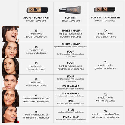 Saie Slip Tint Radiant All-Over Concealer in Shade 13 | Hydrating, Lightweight Coverage