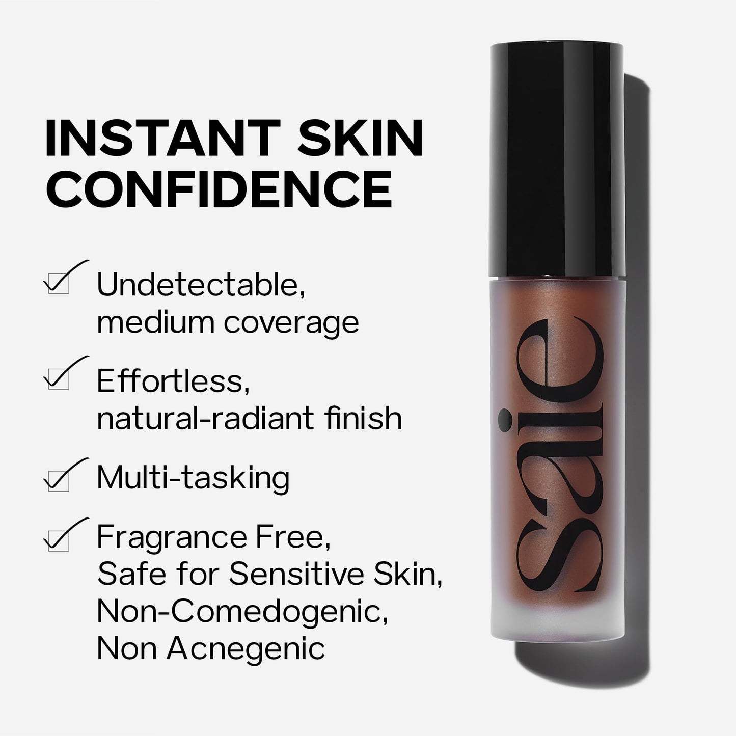 Saie Slip Tint Radiant Cream Concealer & All-Over Face Makeup - Shade 6 | Hydrating, Lightweight Coverage