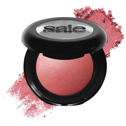 Saie SuperSuede Baked Blush in Mia – Talc-Free Hydrating Powder with Hyaluronic Acid (0.1 oz)