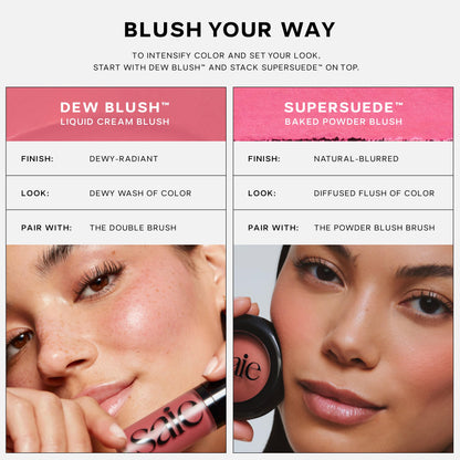 Saie SuperSuede Baked Blush – Hydrating, Talc-Free Diffused Flush (Ciao, 0.1 oz)