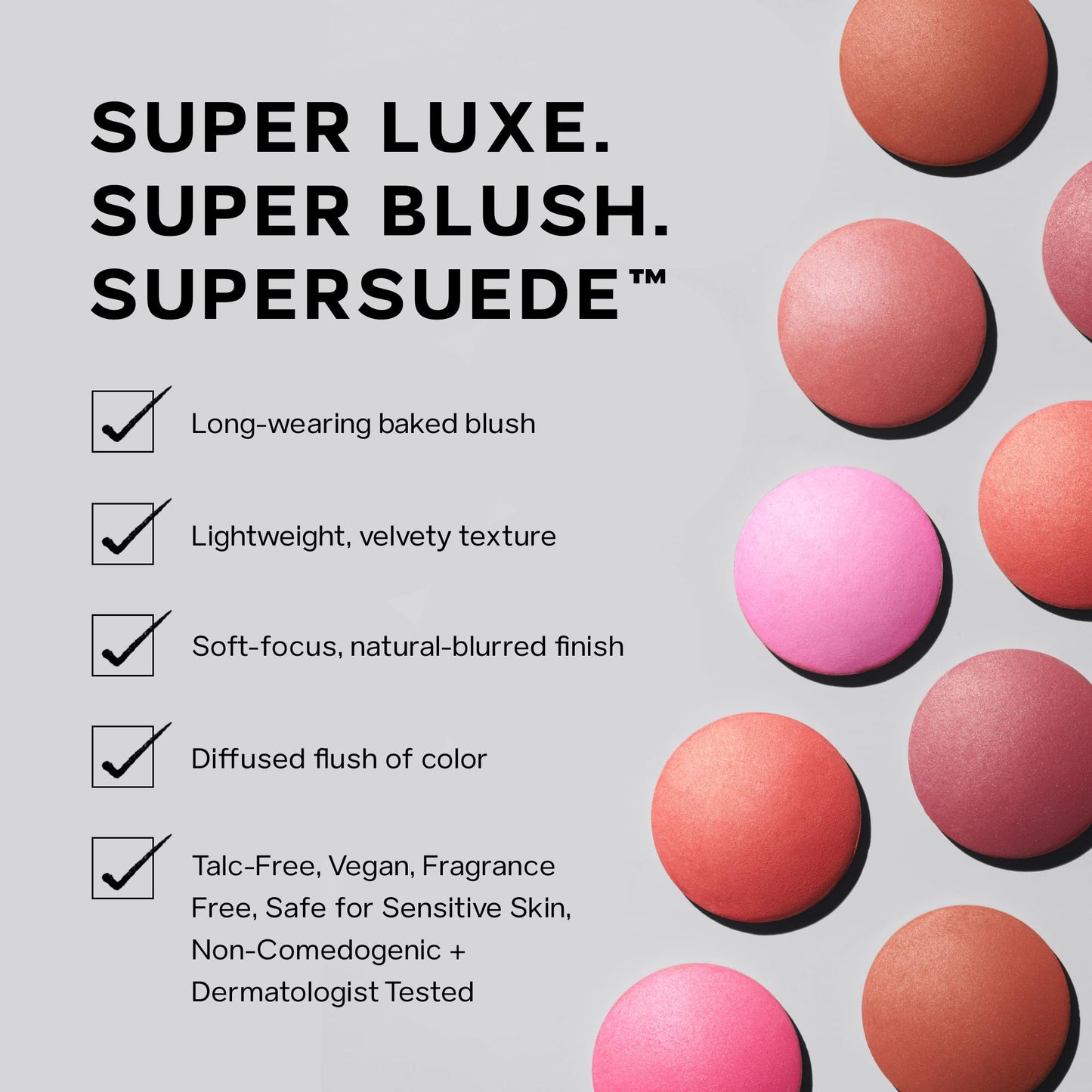 Saie SuperSuede Baked Blush – Hydrating, Talc-Free Diffused Flush (Ciao, 0.1 oz)