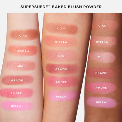 Saie SuperSuede Baked Blush – Hydrating, Talc-Free Diffused Flush (Ciao, 0.1 oz)
