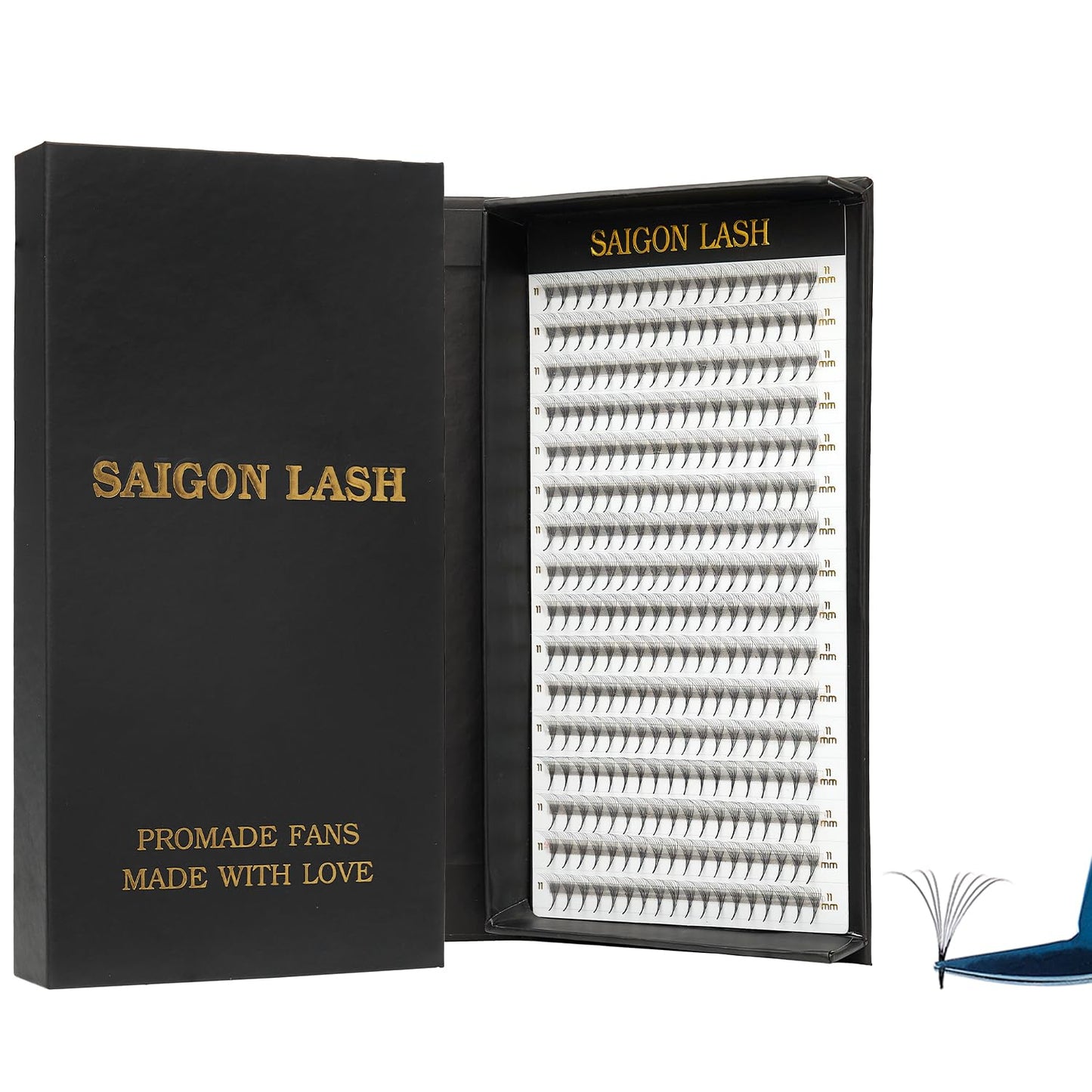 SAIGON LASH Wispy Promade Fans 3D-8D | Narrow Base Laser Tech Eyelash Extensions