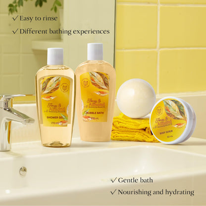 Saint Roy Self-Care Gift Set for Women – Honey Almond Spa Basket