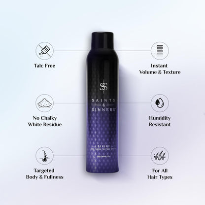 Saints & Sinners Divine Dry Finish Texture Spray for Volume, Texture and Body