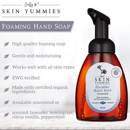 Sally B's Unscented Luxury Foaming Hand Soap – Moisturizing for Sensitive Skin, EWG Verified, 8.5 oz