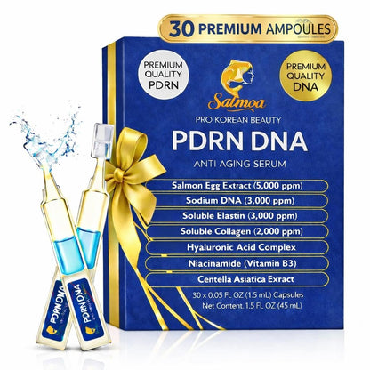 Salmoa Salmon DNA PDRN Serum — 99% PDRN, Collagen, Elastin & HA, 30 Capsules