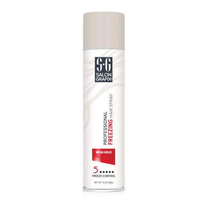 Salon Grafix Freezing Mega Hold Hairspray 10oz (295ml) – Quick-Dry, Mega Hold (2 Pack)