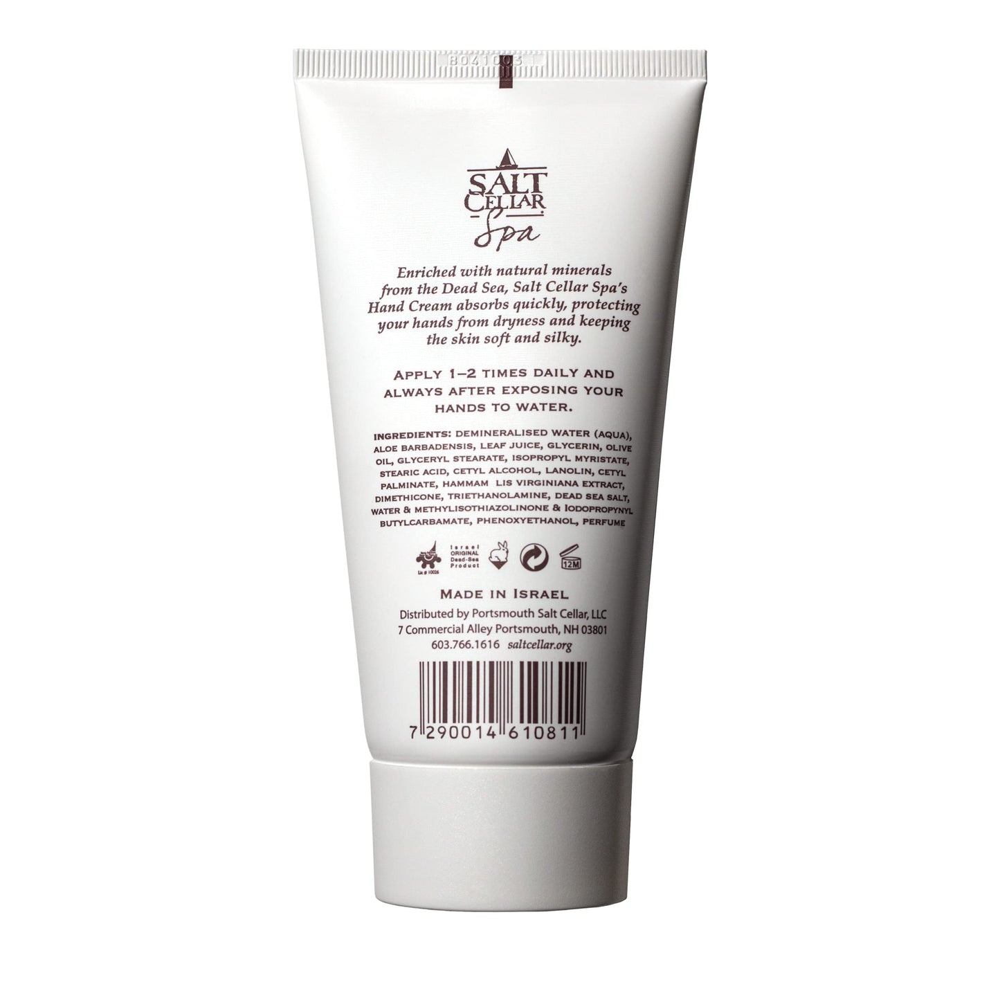 Salt Cellar Spa Dead Sea Mineral Hand Cream | Fast-Absorbing Moisturizer with Glycerin & Olive Oil (5.1 oz)