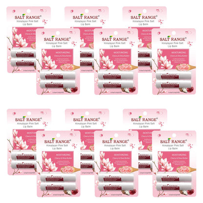 Salt Range Lip Balm with Cherry & Shea Butter – Hydrating Organic Lip Moisturizer, 12-Count Pack