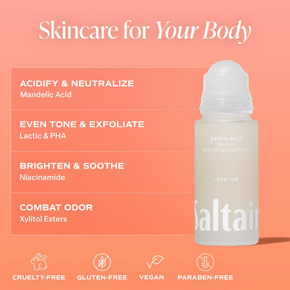 Saltair Serum Deodorant Exotic Pulp 2-Pack – 5% AHA, Aluminum-Free