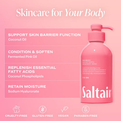 Saltair Body Wash 2-Pack: Signature Santal Bloom & Pink Beach – Moisturizing Shower Gel