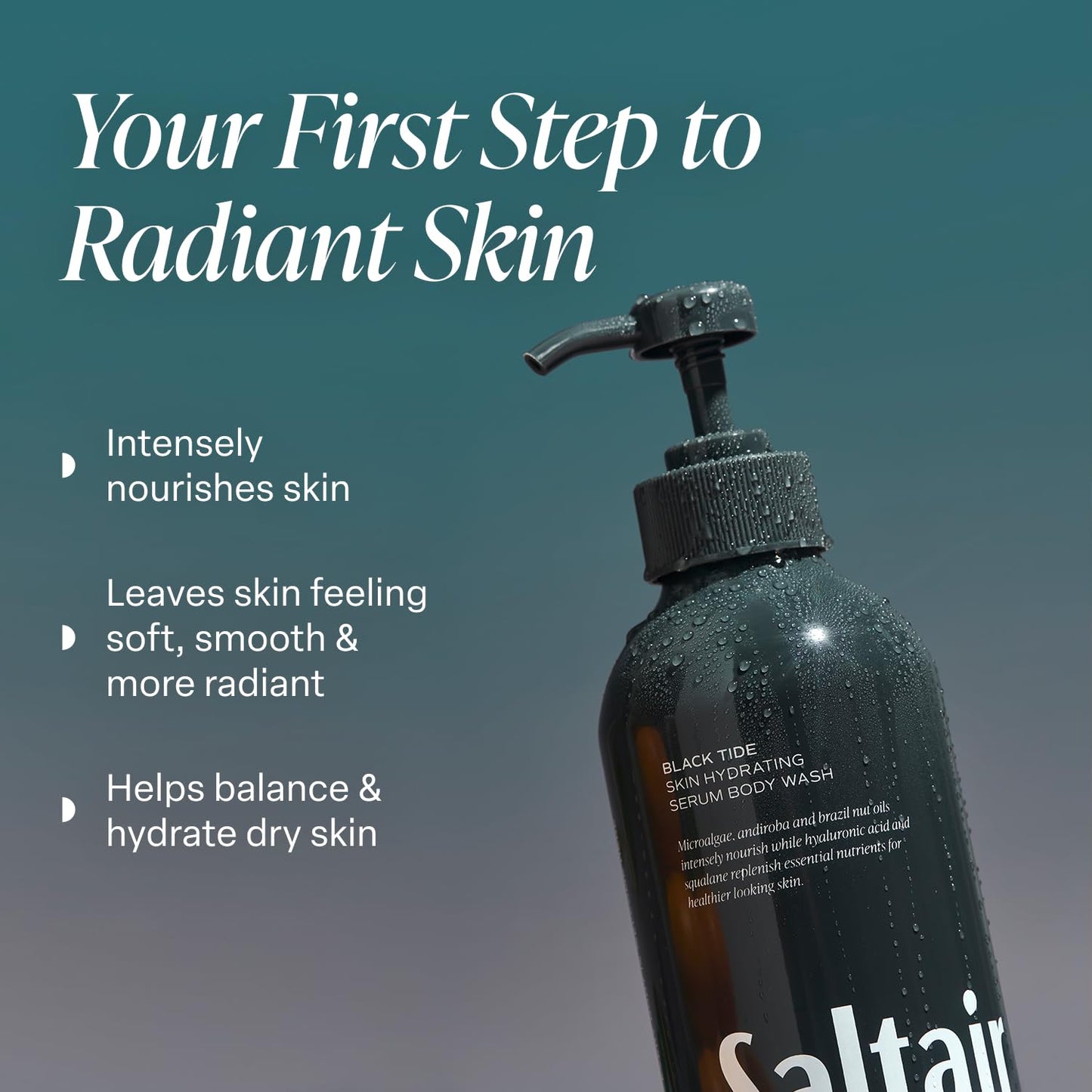 Saltair Black Tide Body Wash 2-Pack – Moisturizing, Vegan Shower Gel with Monoi Oil