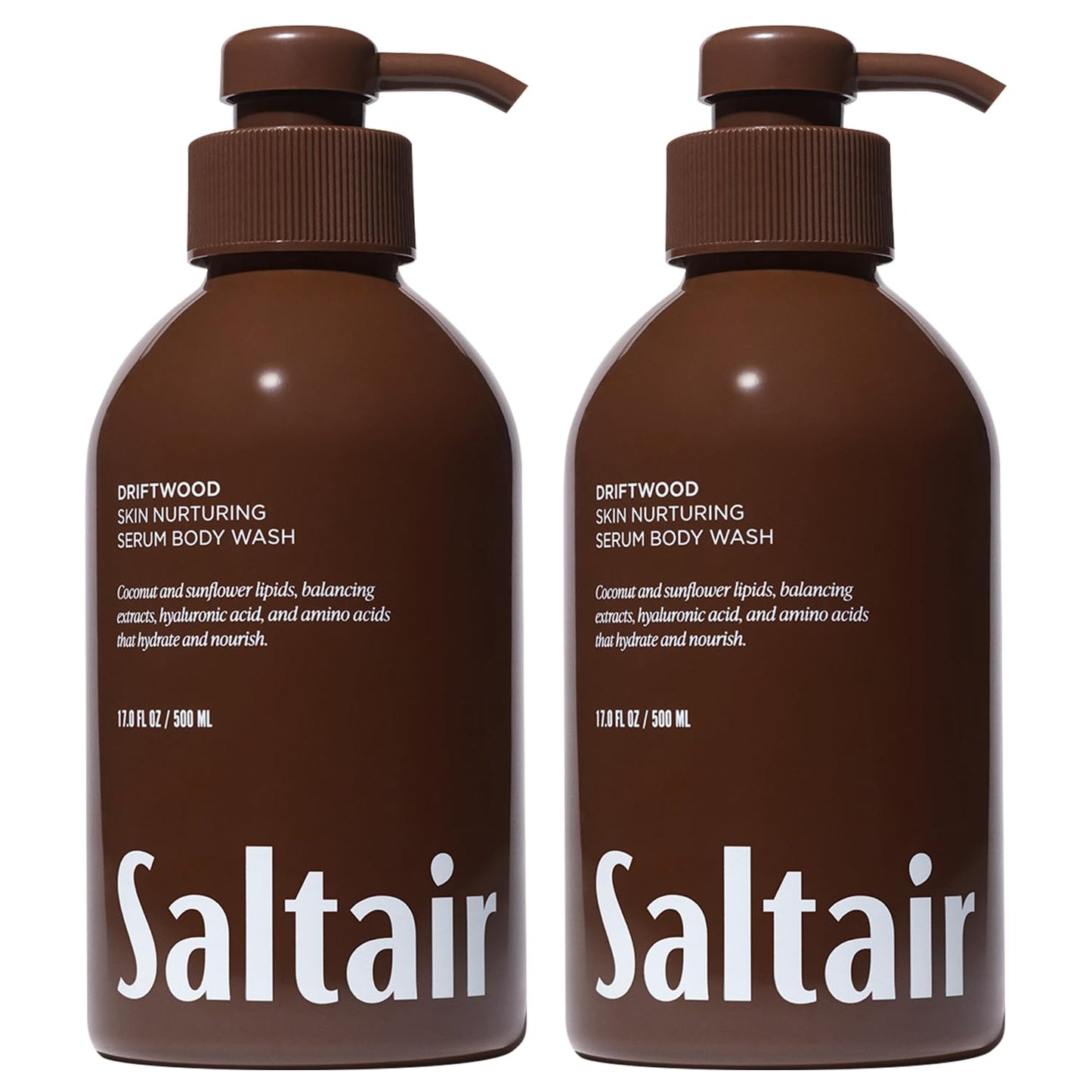 Saltair Driftwood Body Wash – Hydrating 2x17oz Cleanser with Hyaluronic Acid
