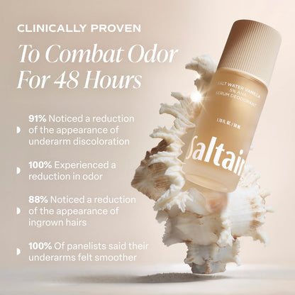 Saltair Serum Deodorant Salt Water Vanilla 2 Pack — 5% AHA Formula, Aluminum-Free Odor Control