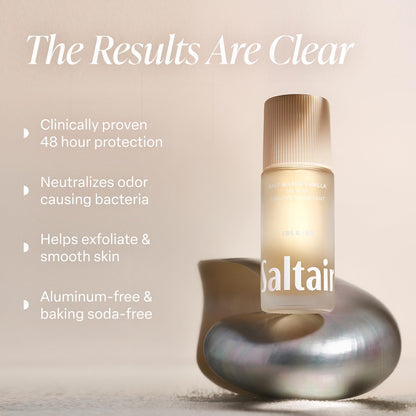 Saltair Serum Deodorant Salt Water Vanilla 2 Pack — 5% AHA Formula, Aluminum-Free Odor Control
