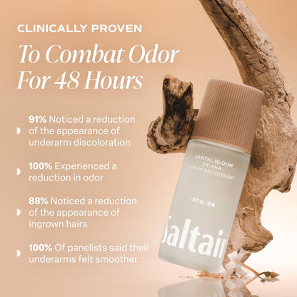 Saltair Serum Deodorant Santal Bloom – 2 Pack, 5% AHA, Aluminum-Free Odor Protection