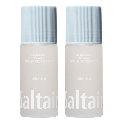 Saltair Serum Deodorant Seascape 2 Pack – 5% AHA Formula, Aluminum-Free Roll-On, 2x1.7oz
