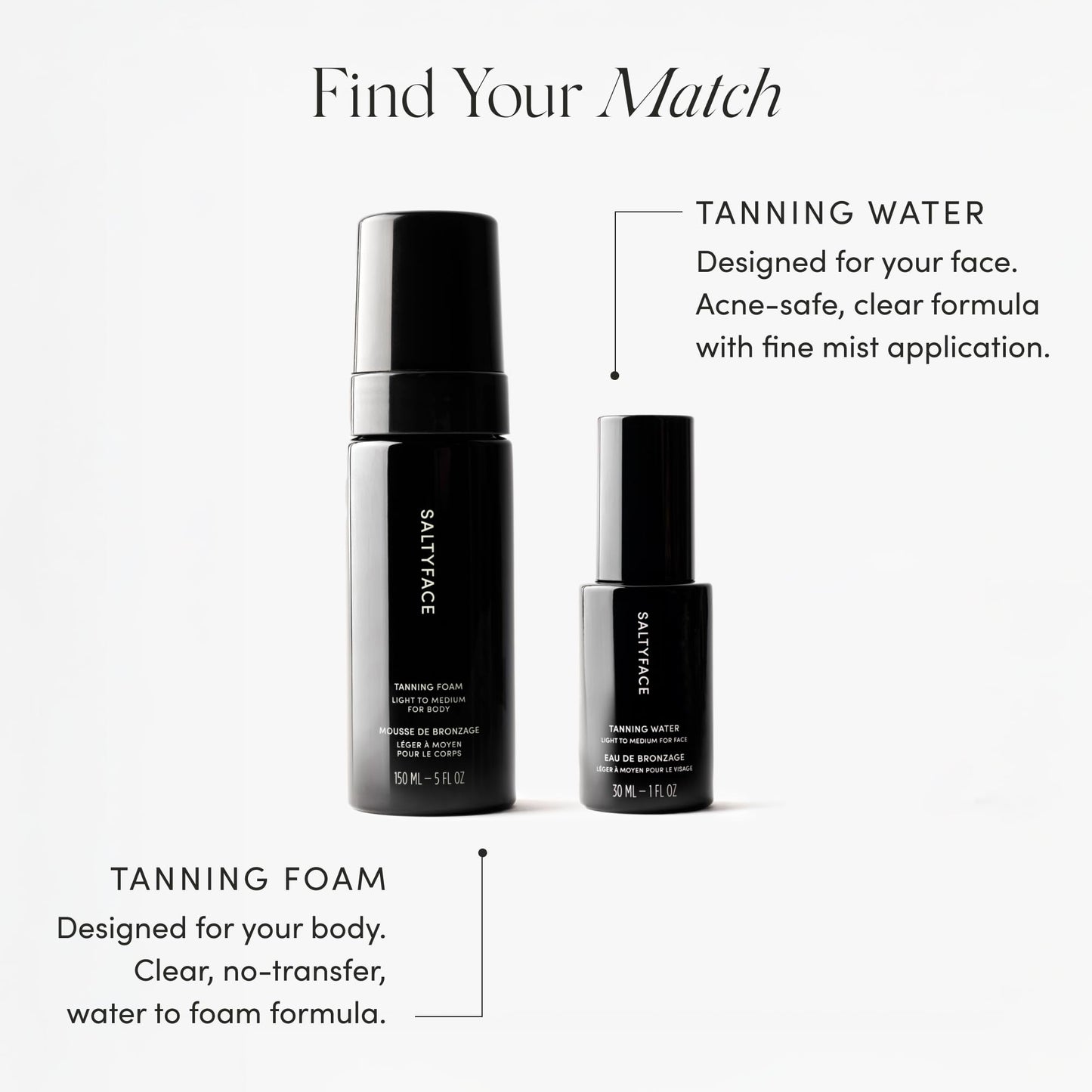 Saltyface Tanning Foam (Light to Medium) – Self Tanner for Body, No Color Transfer