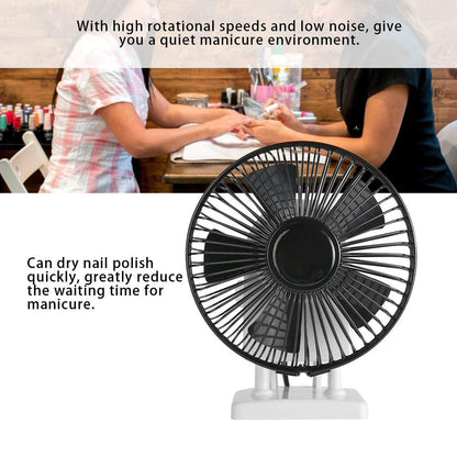 Saluaqui Mini Electric Nail Dryer Fan | Portable 2-Speed Table Desk Manicure Blower