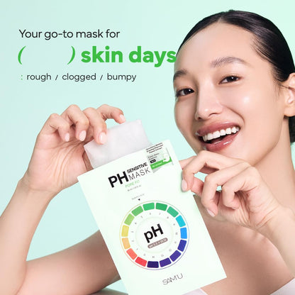 SAM’U PH Sensitive Pore Fit Mask — Pore Tightening & Gentle Exfoliation (Vegan Sheet Mask, 5 Sheets)