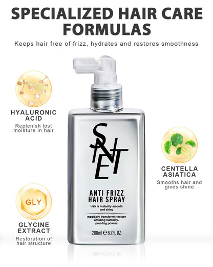 Samnyte Anti Frizz Anti-Humidity Smoothing Spray for Frizz Control, Hair Shine, and Split End Repair - 6.7 fl oz