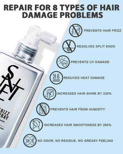 Samnyte Anti Frizz Anti-Humidity Smoothing Spray for Frizz Control, Hair Shine, and Split End Repair - 6.7 fl oz
